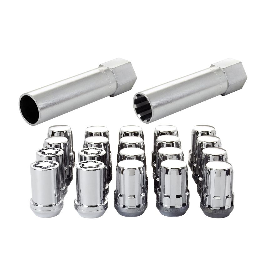 McGard SplineDrive Tuner 5 Lug Install Kit w/Locks & Tool (Cone) M12x1.5 / 13/16 Hex - Chrome (CS)