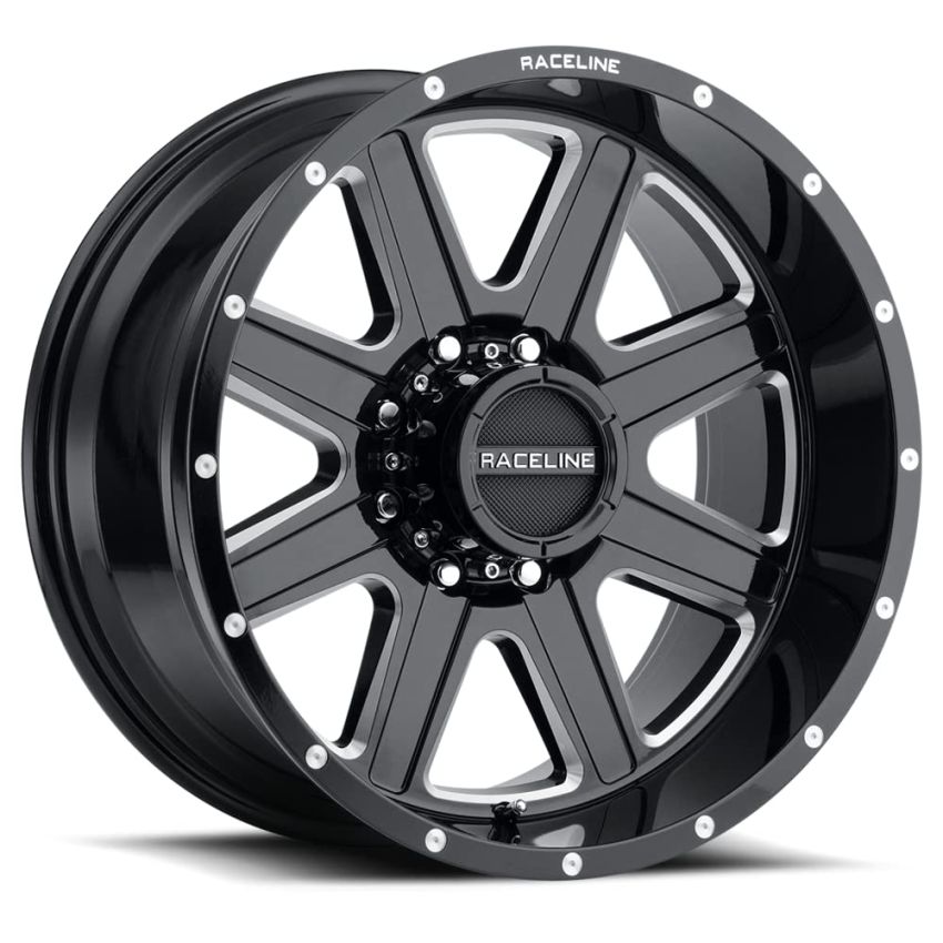 Raceline 940M Hostage 17x9in / 8x170 BP / -12mm Offset / 125.2mm Bore - Black & Milled Wheel