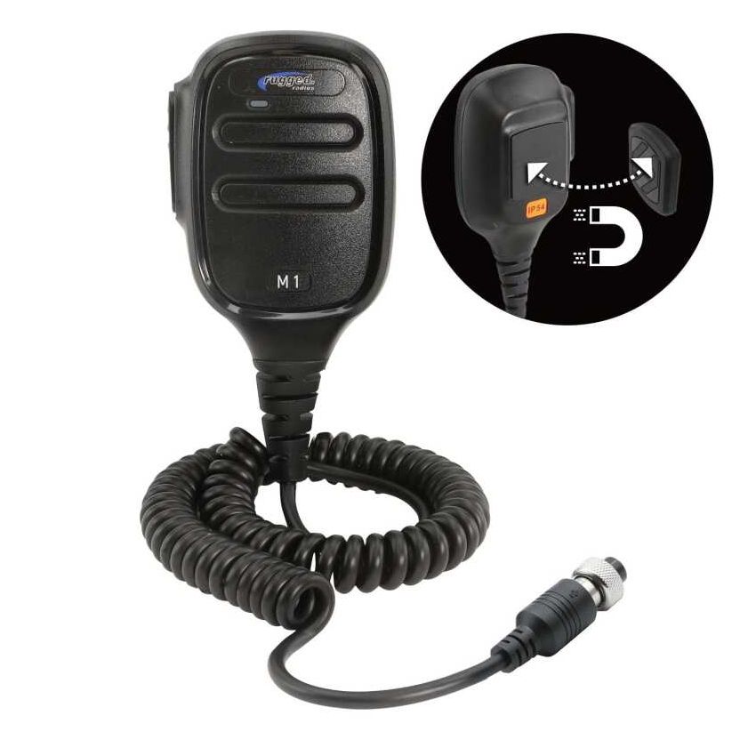 Rugged Radios HM-M1 Hand Mic for M1 Mobile Radio with Scosche MagicMount