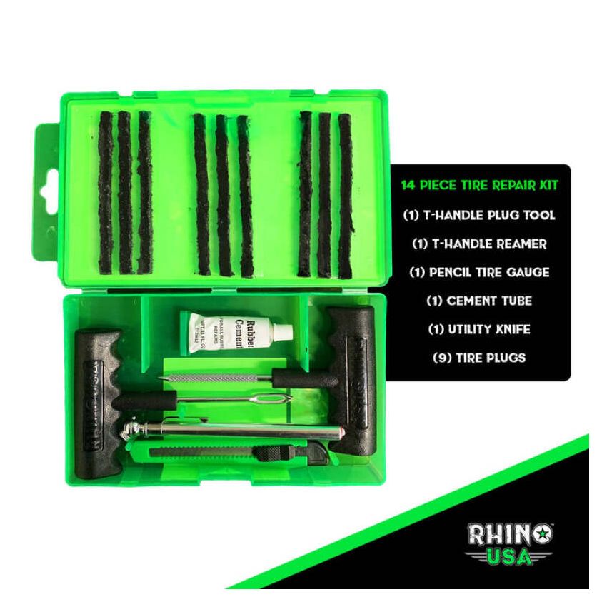 Rhino USA RNO-PLUG-PACK 14-Piece Compact Tire Repair Plug Kit