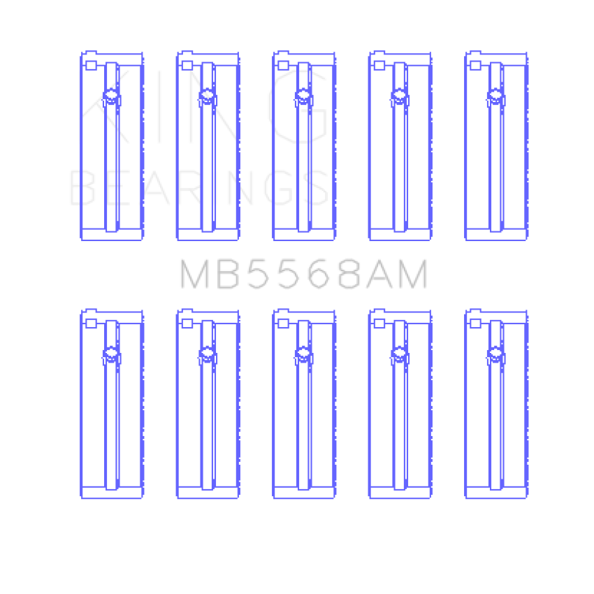 King Engine Bearings MB5568AM King Honda D16A/Y/Z H22A4 F23A Crankshaft Main Bearing Set - Size STD