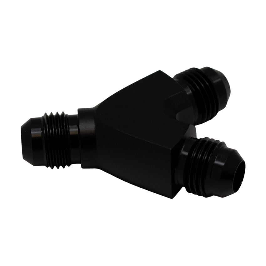 DeatschWerks 6AN Male Flare to 6AN Male Flare to 6AN Male Flare Y Fitting - Anodized Matte Black