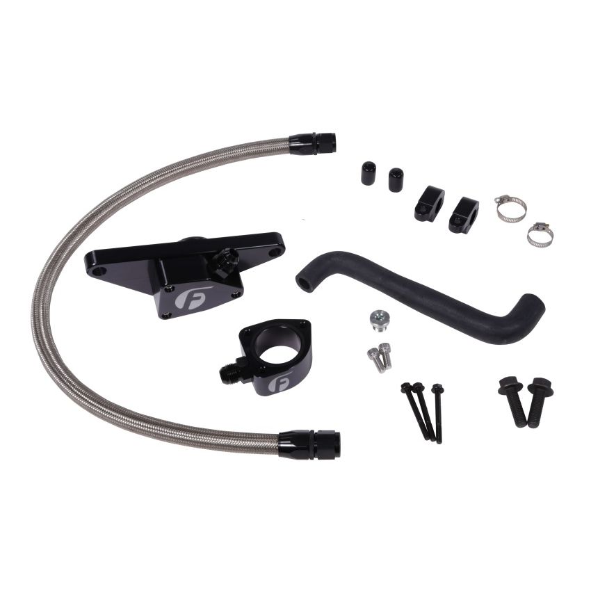 Fleece Performance 06-07 Auto Trans Cummins Coolant Bypass Kit w/ Stainless Steel Braided Line