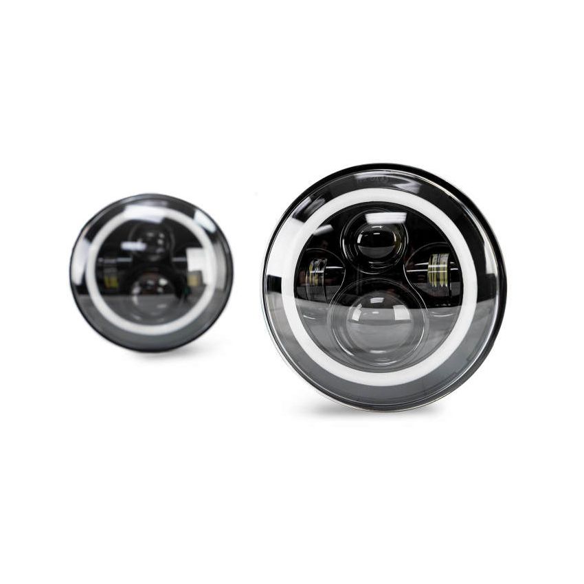 DV8 Offroad 07-18 Jeep Wrangler JK LED Projector Headlights w/ Angel Eyes