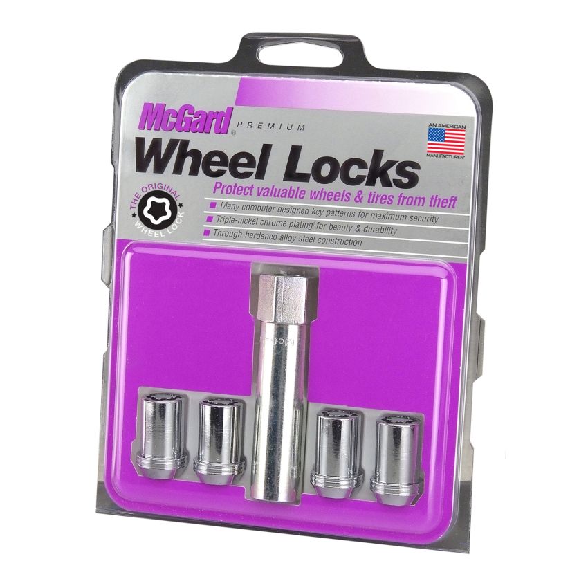 McGard Wheel Lock Nut Set - 4pk. (Tuner / Cone Seat) M12X1.25 / 13/16 Hex / 1.24in. Length - Chrome