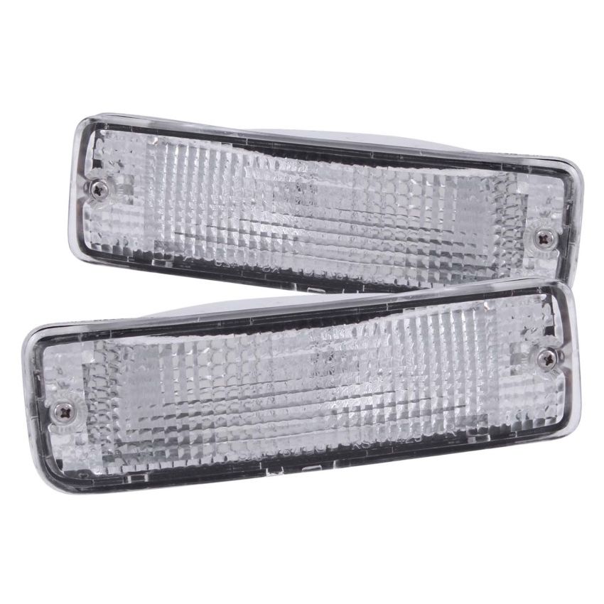 ANZO 1989-1995 Toyota Pickup Euro Parking Lights Chrome w/ Amber Reflector