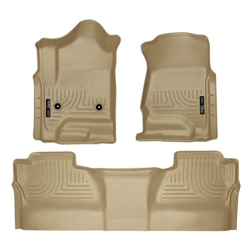 Husky Liners 14 Chevrolet Silverado/GMC Sierra WeatherBeater Tan Front & 2nd Seat Floor Liners