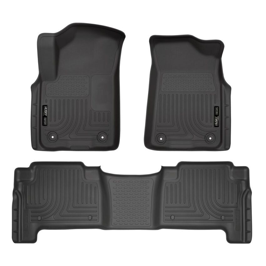 Husky Liners 2019+ Infiniti QX80/2019+ Nissan Armada Weatherbeater Black Fnt & 2nd Seat Floor Liners
