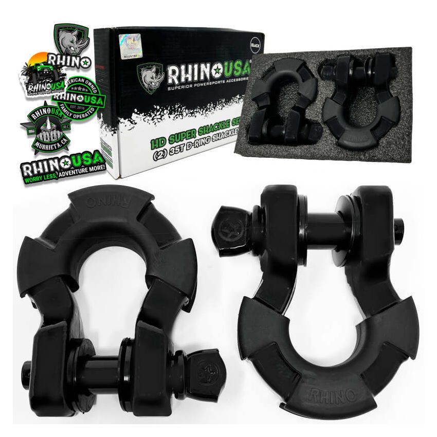 Rhino USA SUPERSHACK-MATTE 8T Super Shackle 2-Pack (Matte Black)