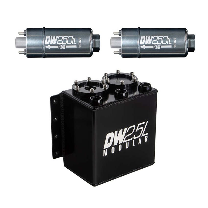 DeatschWerks 6-252-25ST 2.5L Modular Surge Tank (Incl. 2 DW250iL In-Line Fuel Pump)
