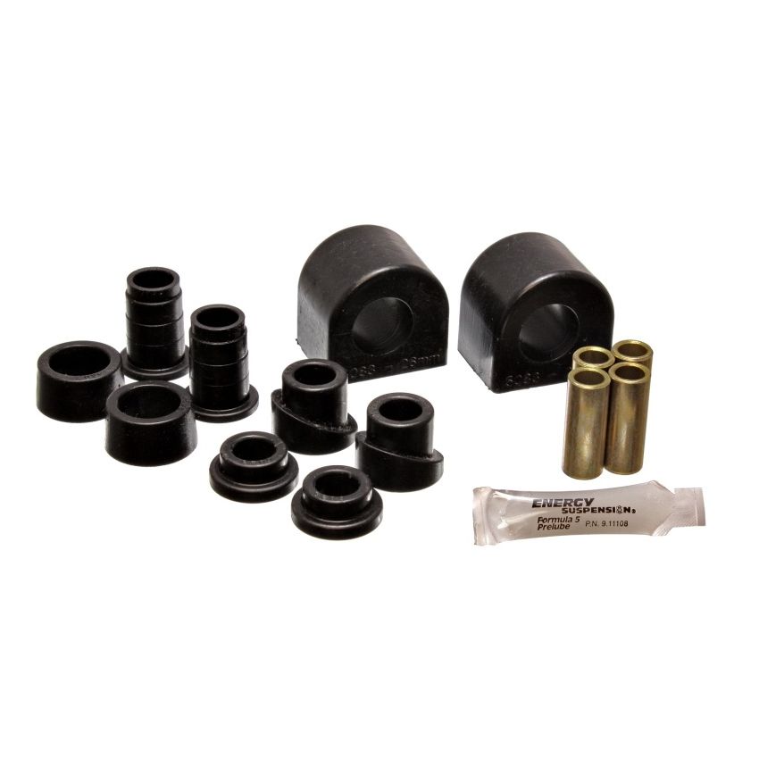 Energy Suspension 3.5141G 88-96 Chevy Corvette Black 24mm Front Sway Bar Bushing Set (End Links Inc)