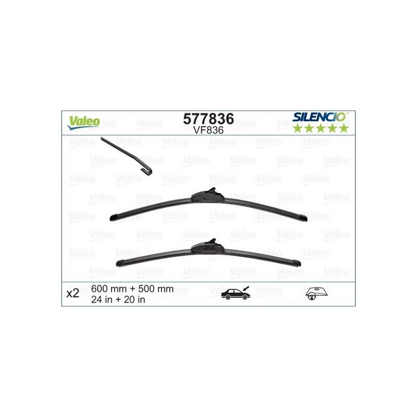 Valeo 577836 Flat 24in/20in Connector Hook (Pack of 2)