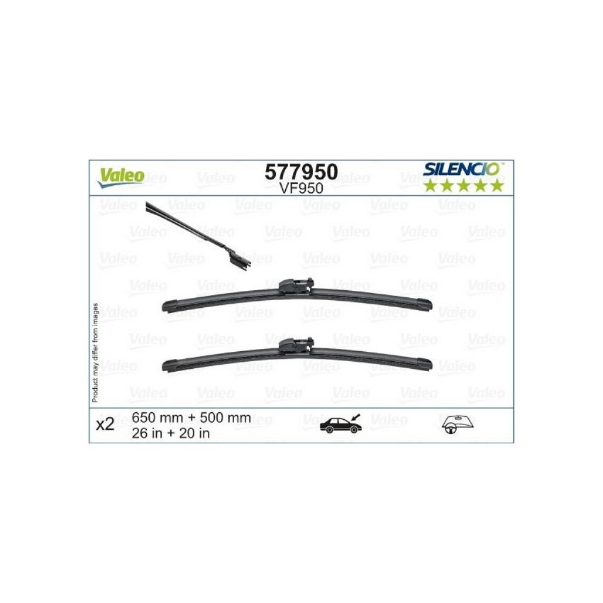 Valeo 577950 Flat 26in/20in Connector GEN2V5 (Pack of 2)