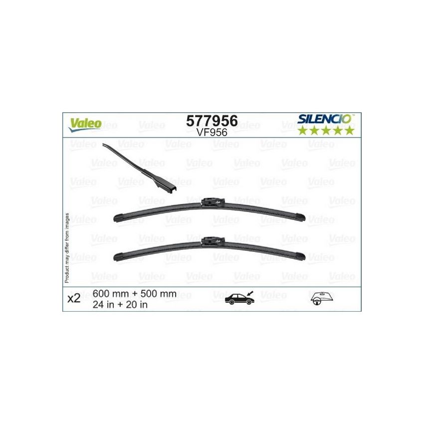 Valeo 577956 Flat 24in/20in Connector GEN2V6 (Pack of 2)