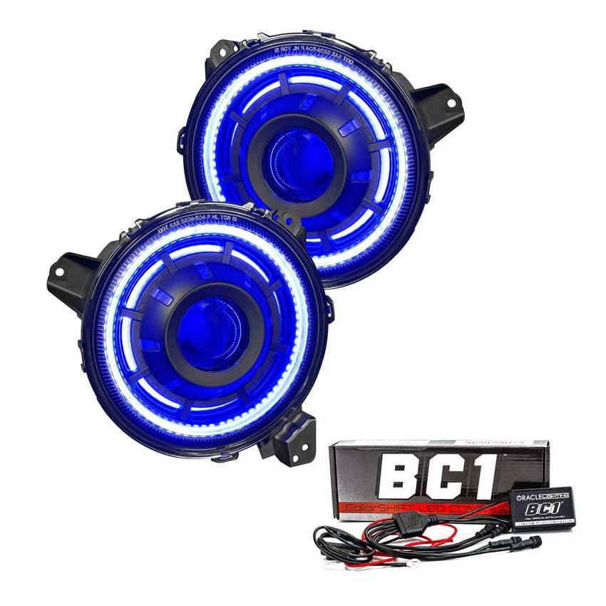 Oracle Lighting 5839-335 Oculus ColorSHIFT Bi-LED Projector Headlights -Jeep Wrangler JL / Gladiator JT