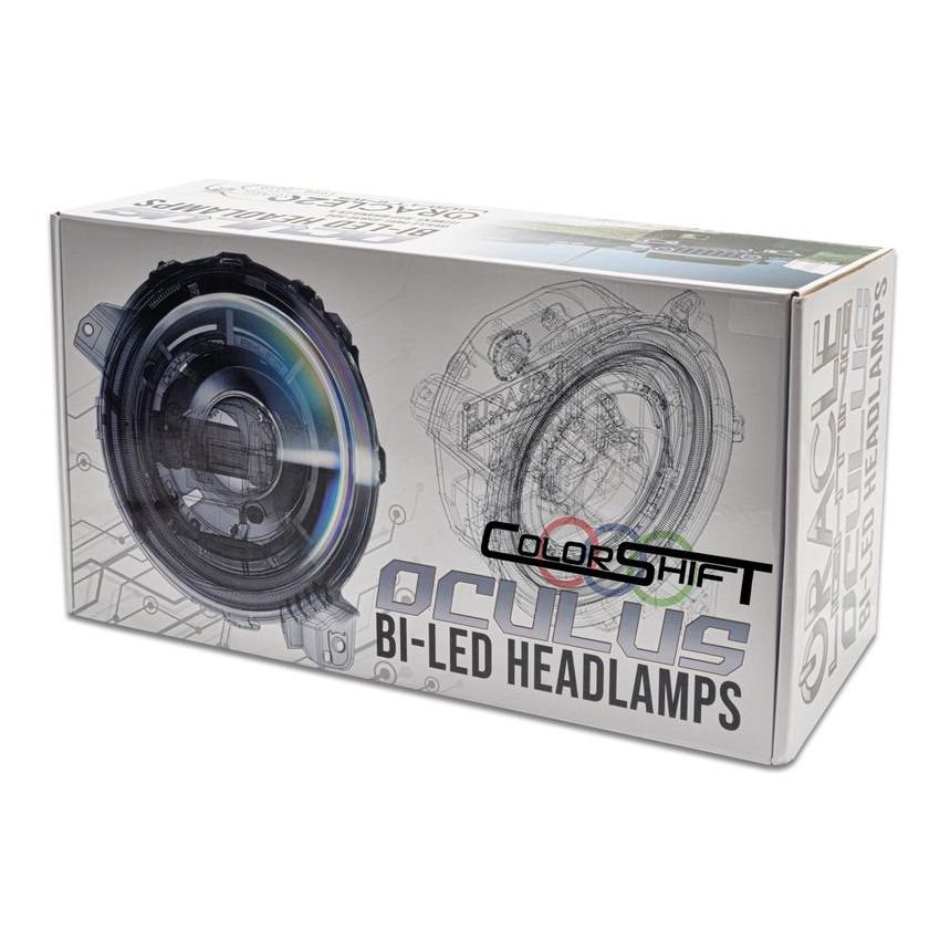 Oracle Lighting 5839-335 Oculus ColorSHIFT Bi-LED Projector Headlights -Jeep Wrangler JL / Gladiator JT