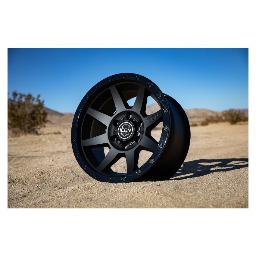 ICON 1817855557DB Rebound 17x8.5 5x150 25mm Offset 5.75in BS 110.1mm Bore Double Black Wheel