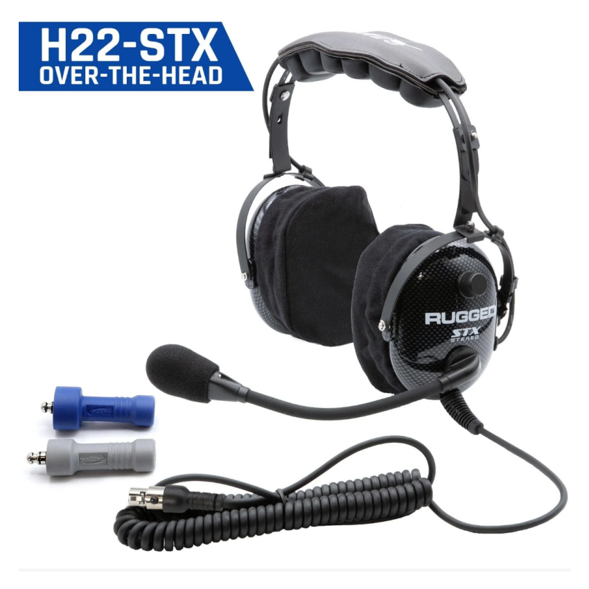Rugged Radios H22-STX ULTIMATE HEADSET for STEREO and OFFROAD Intercoms - OTH or BTH