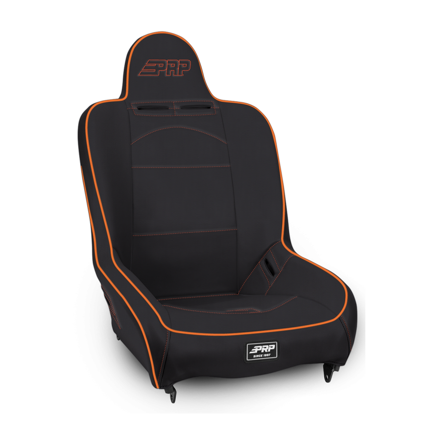 PRP Seats A100110-201-207 PRP Premier High Back Suspension Seat- Black/Orange Vinyl