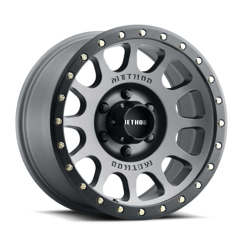 Method Wheels MR30568060800 Method MR305 NV 16x8 / 0mm Offset / 6x5.5 BP / 108mm CB / Titanium - Matte Black Lip