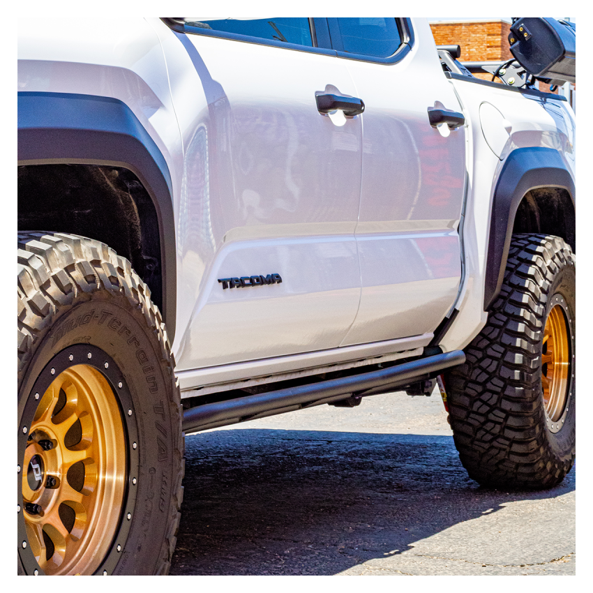 Cali Raised LED CR4068 Cali Raised 2024+ Toyota Tacoma Trail Ed Rock Sliders - Double Cab Short Bed/No Kick Out/PwdrCoat