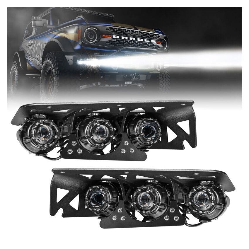 Oracle Lighting 5928-LZZ-001 2021-2024 Ford Bronco Off Road LASER + LED Fog Light Kit for Steel Bumper