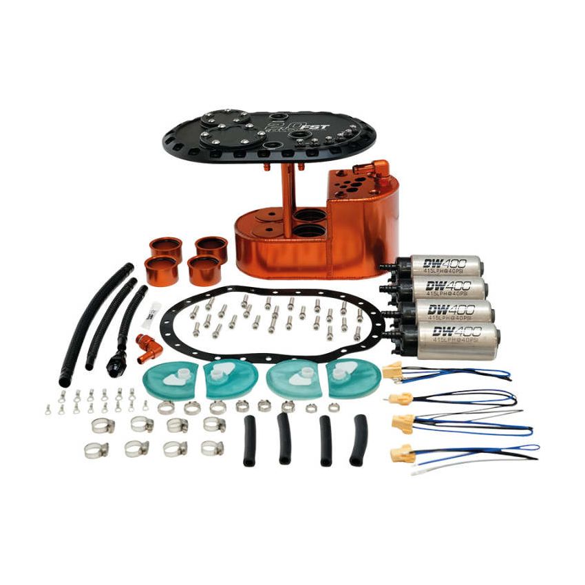 Deatschwerks 2.0L Staged Fuel Cell Surge Tank (Includes 4 DW400 Fuel Pumps)