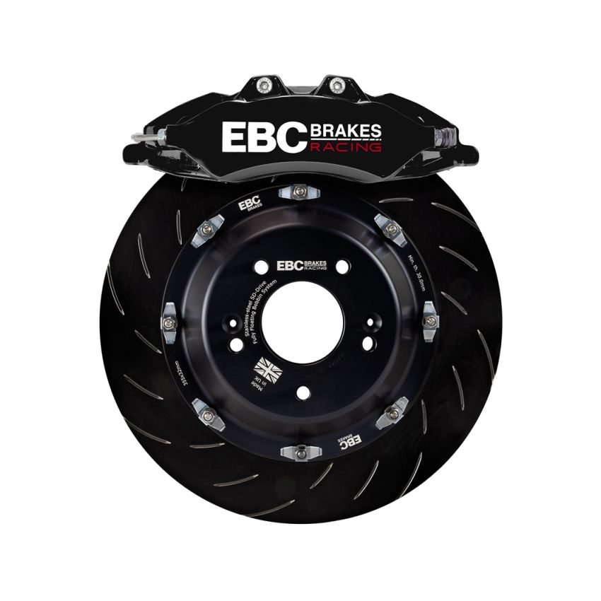 EBC BBK036BLK-1 Racing 08-21 Nissan 370Z Black Apollo-6 Calipers 355mm Rotors Front Big Brake Kit