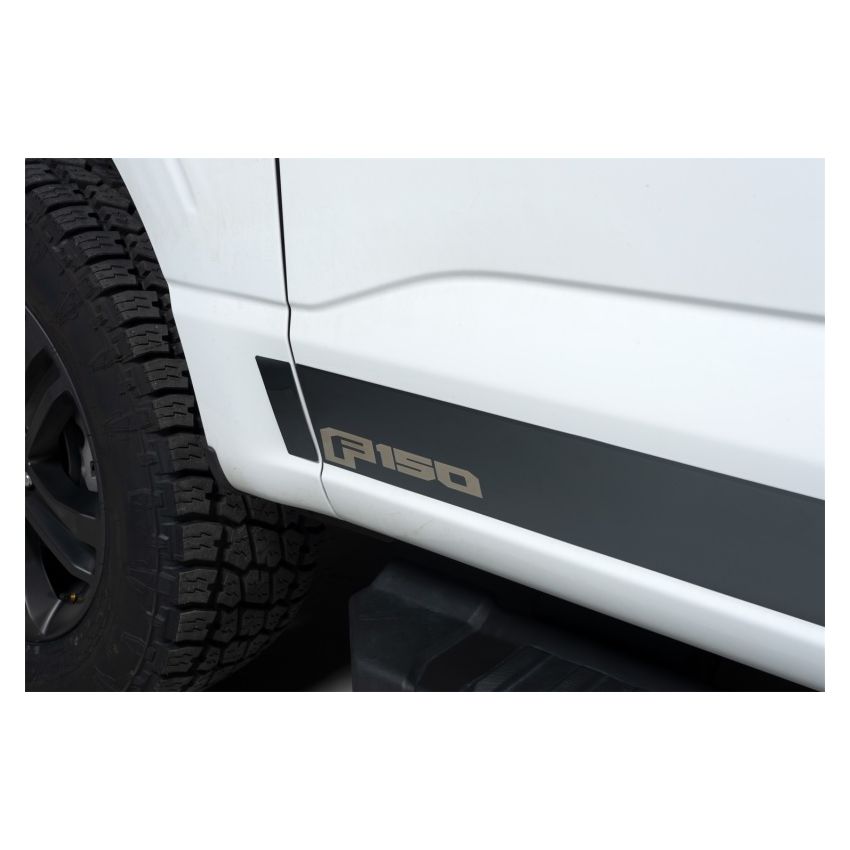 Putco 2021 Ford F-150 Super 6.5ft Short Box Ford Licensed Blk Platinum Rocker Panels (4.25in 12pc)