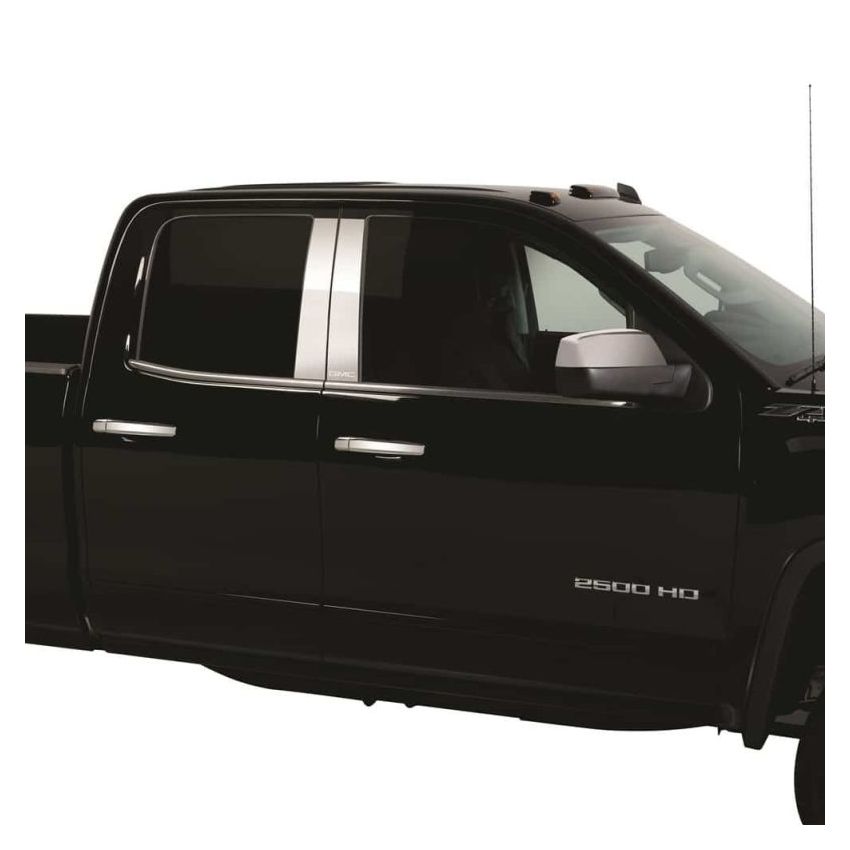 Putco 402670GM-2 19-20 GMC Sierra Fits Double Cab and Crew Cab - GMC Etching SS Pillar Posts