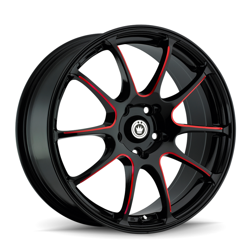 Konig Illusion 17x7 5x100 ET40 Black/Ball Cut Red