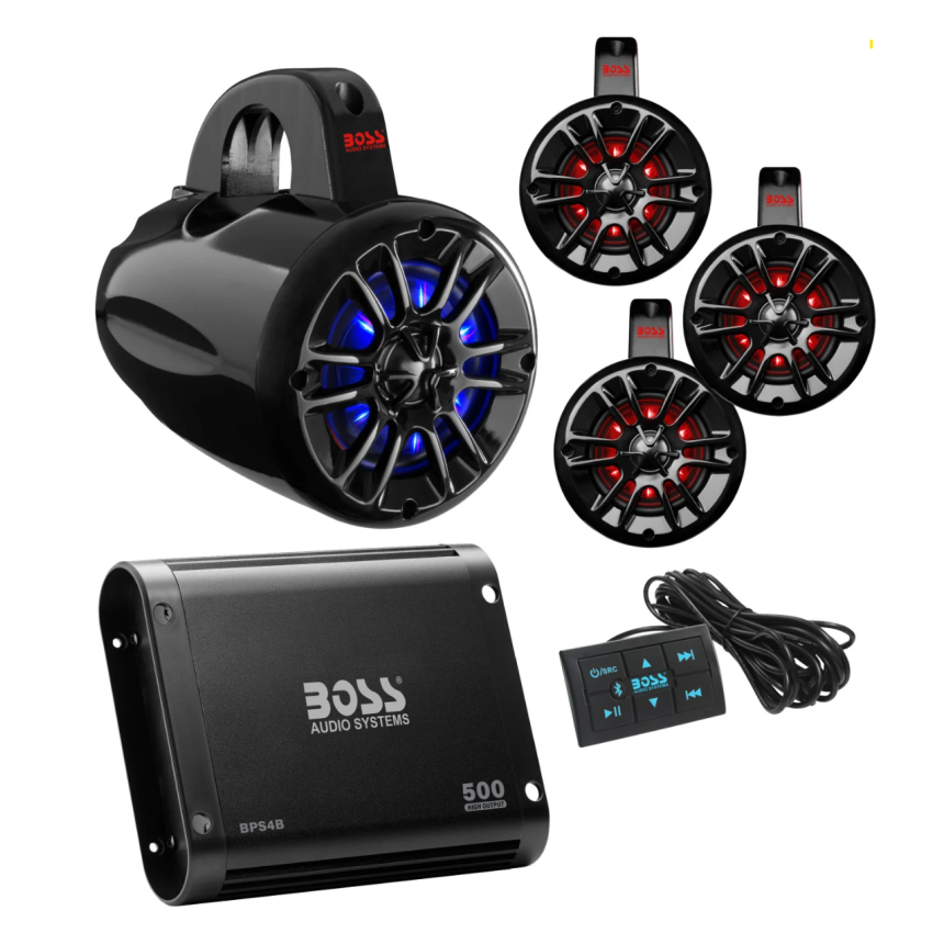 BOSS Audio Systems UTV Marine Stereo Package