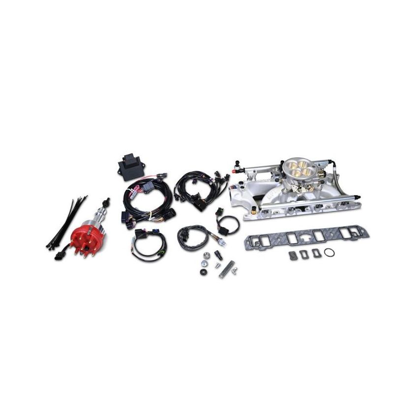 Edelbrock Pro Flo 4 Fuel Injection Kit Seq Port Ford 289-302 ci 550 HP 29 LbHr Injectors Satin