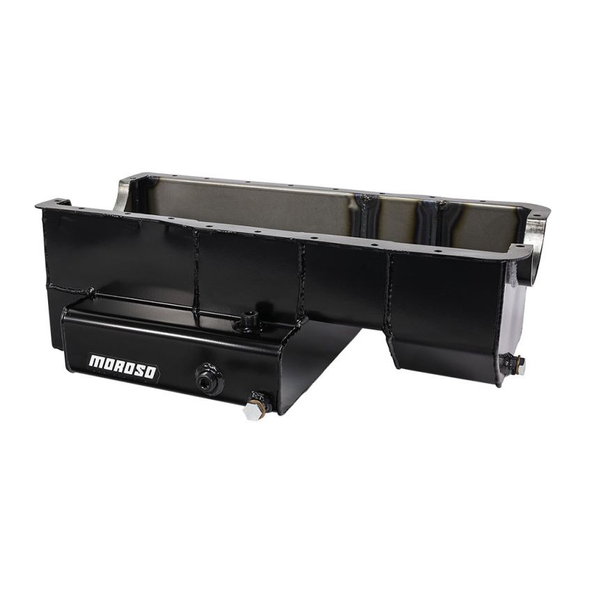 Moroso 20522 Ford 351W (w/Rear Sump) Kicked Out Circle Track Baffled Wet Sump 9qt 7.5in Steel Oil Pan