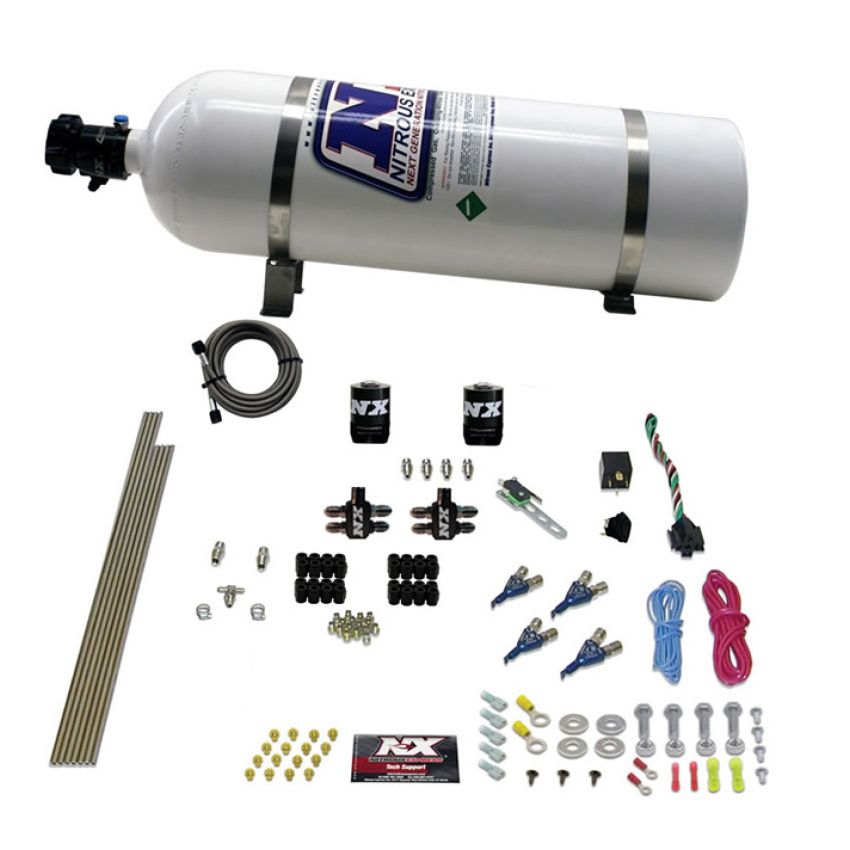 Nitrous Express 4 Cyl Gasoline EFI Nitrous Kit (50-250HP) w/15lb Bottle