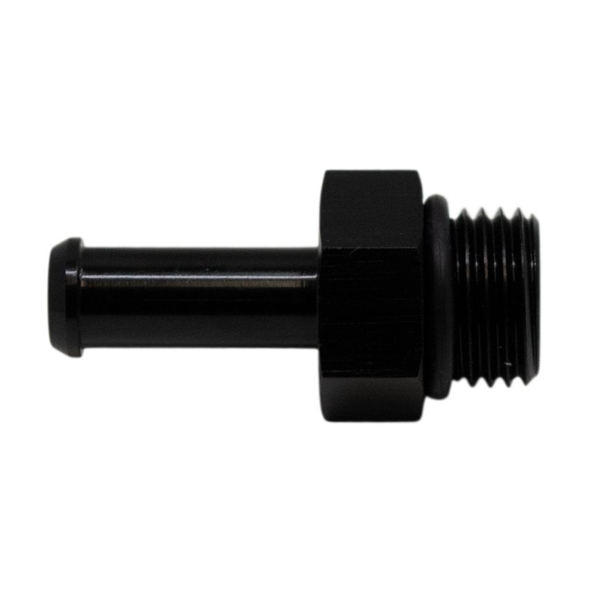 DeatschWerks 6AN ORB Male to 5/16in Male Barb Fitting (Incl O-Ring) - Anodized Matte Black
