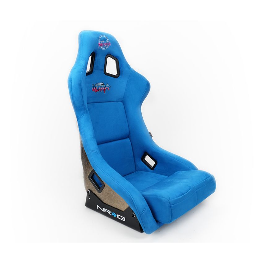 NRG FRP Bucket Seat ULTRA Edition - Large (Blue Alcantara/Gold Glitter Back)