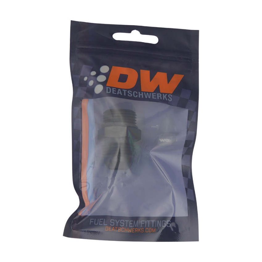 DeatschWerks 10AN ORB Male to 10 AN Male Flare Adapter (Incl O-Ring) - Anodized Matte Black
