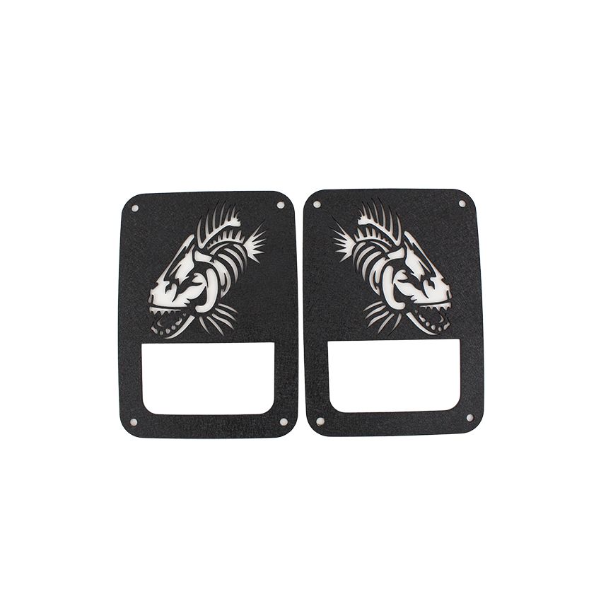 Fishbone Offroad 07-18 Jeep Wrangler JK - Black Textured Powdercoat Tail Light Covers