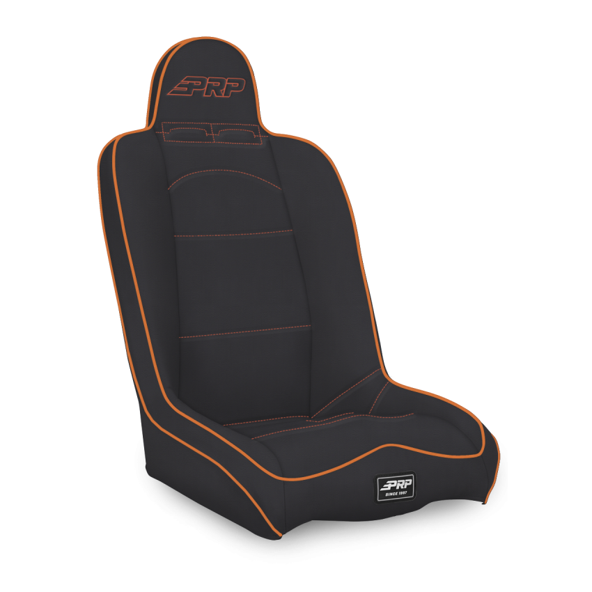 PRP Seats A140110-50-207 PRP Daily Driver High Back Suspension Seat- Black/Orange Tweed