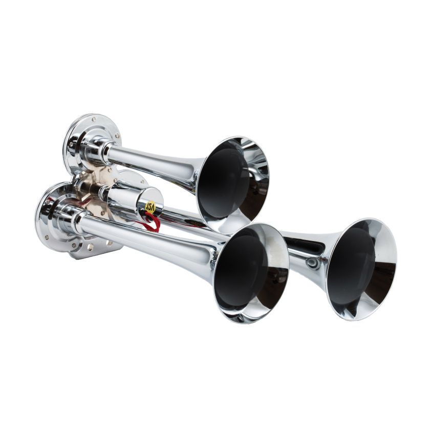Kleinn Air Horns 130 Kleinn Chrome Triple Horn/ 12.5In/10In/7.5In - Chrome-Plated Zinc Alloy