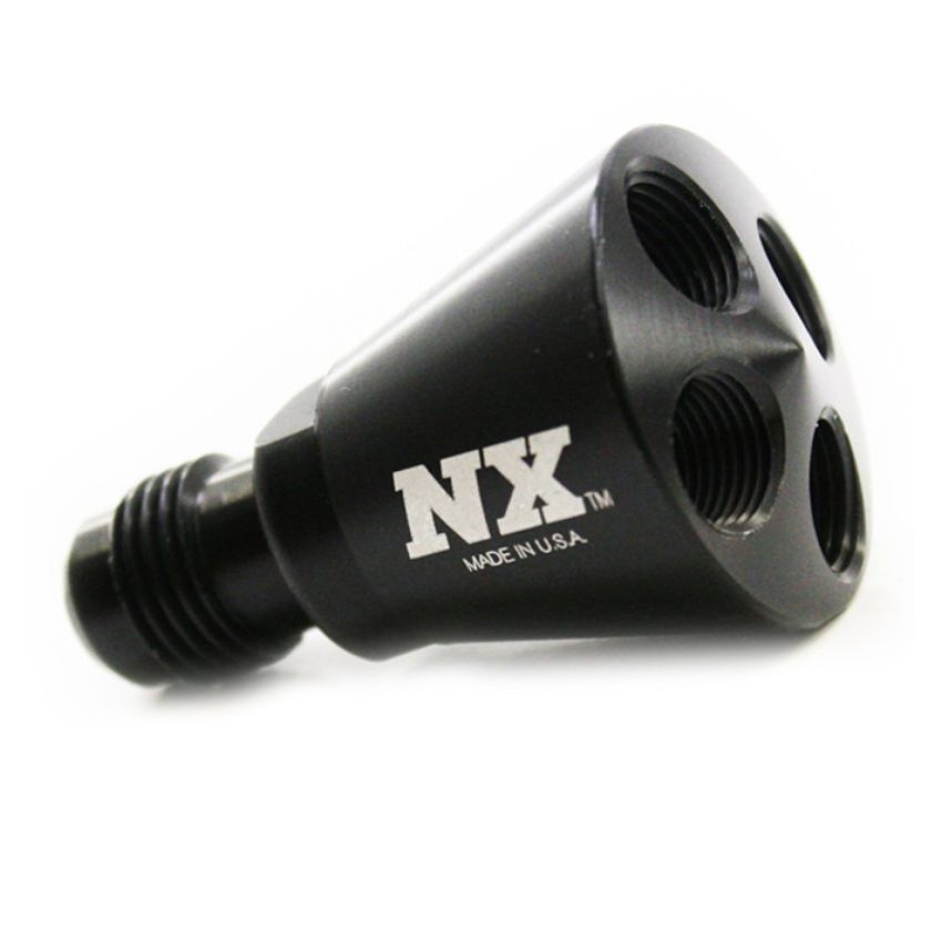 Nitrous Express 4 Port Showerhead Distribution Block w/-6 Male - Black