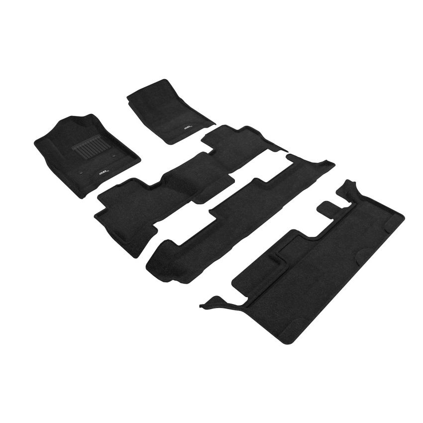 3D Maxpider 15-20 Chevrolet Tahoe With Bench 2nd Row Elegant 1st 2nd 3rd Row - Floor Mat Set (Black)