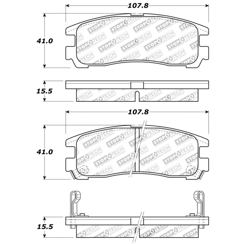 Stoptech 309.03830 Performance 4/89-99 Mitsubishi Eclipse GST Rear Brake Pads