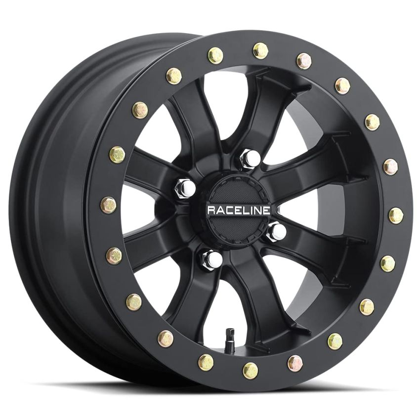 Raceline A71B Mamba 15x7in / 4x156 BP / 0mm Offset / 132.5mm Bore - Satin Black Beadlock Wheel