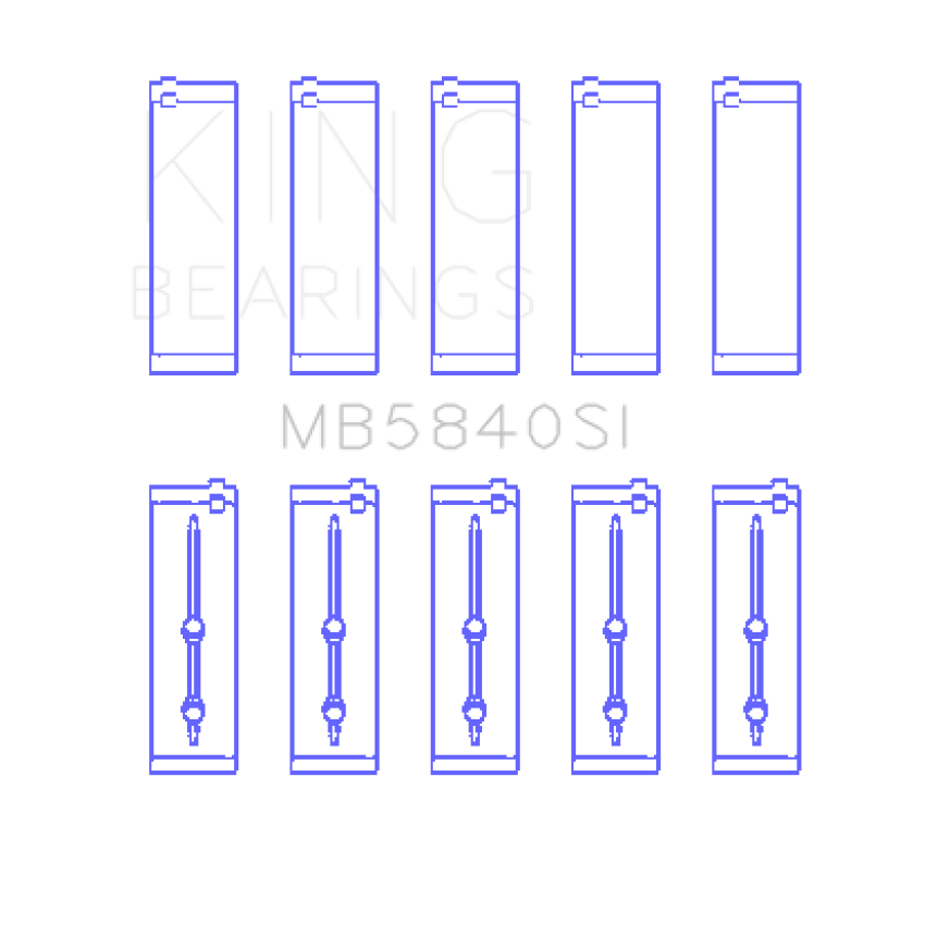 King Chrysler / Dodge Gen 3 Hemi 5.7L / 6.1L / 6.4L Crankshaft Main Bearing Set (Set of 5)