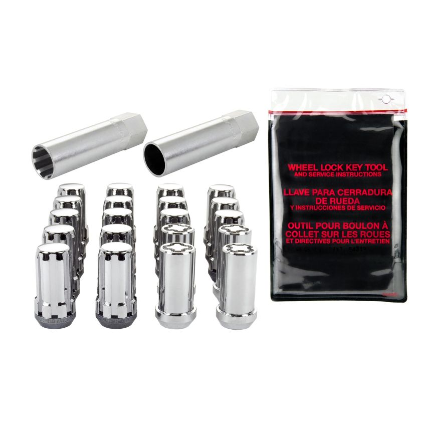 McGard SplineDrive Tuner 5 Lug Install Kit w/Locks & Tool (Cone) M14X1.5 / 1in. Hex - Chrome