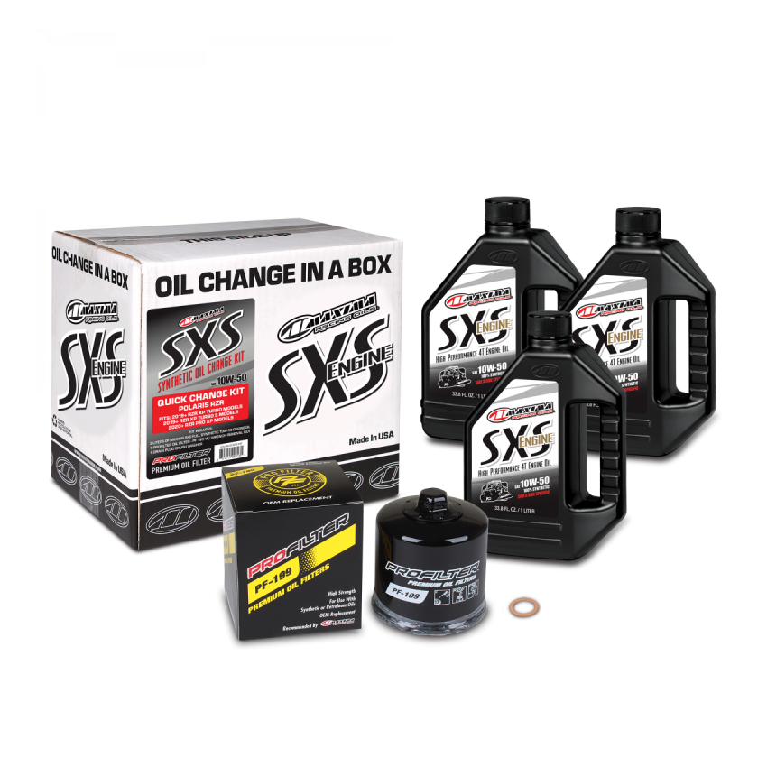 Maxima SxS Quick Change Kit 10W-50 Synthetic w/ Black Filter