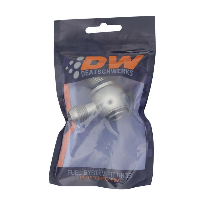 DeatschWerks 10AN ORB Male to 6AN Male Flare Low Profile 90-Degree Swivel - Anodized DW Titanium