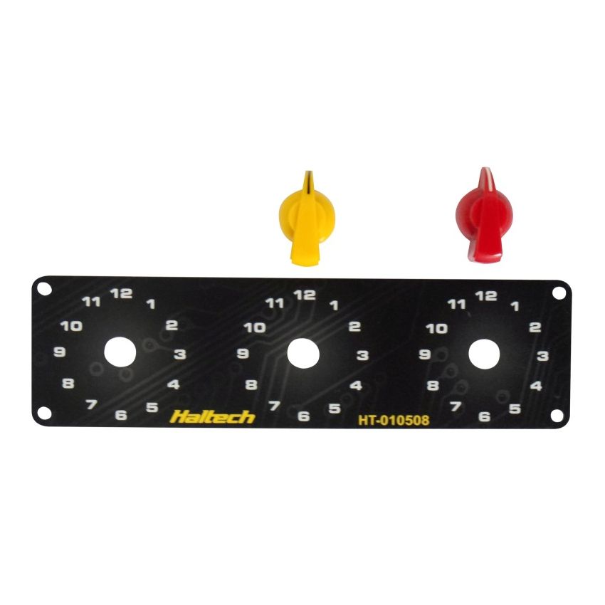 Haltech HT-010510 Triple Switch Panel Kit w/Yellow & Red Knobs